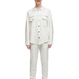Maje Mimisa Grommet Knit Overshirt